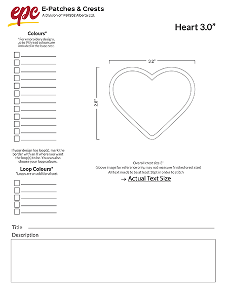 A heart shaped patch design template.